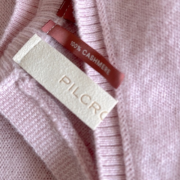 Pilcro for Urban Outfitters Pink Cashmere Sweater VNeckOpen Back Long Sleeve EUC - Picture 9 of 10